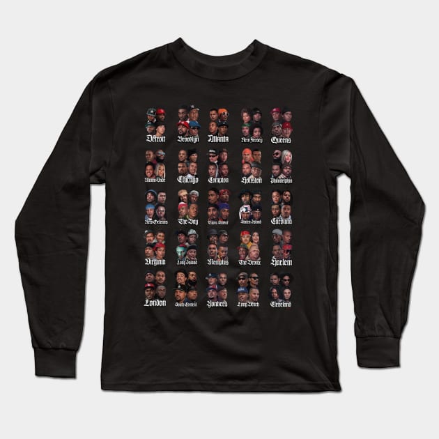 Hip-Hop Areas Long Sleeve T-Shirt by Art Simpson